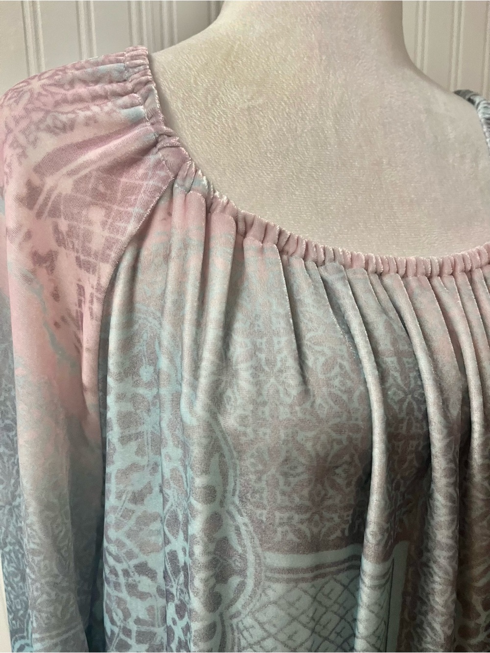 Johnny Was Pastel Pink and Light Blue Boho Dress - Picture 2 of 8